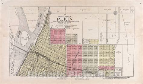 Historic 1929 Map Standard Atlas Of Tazewell County Illinois North Part Pekin In 2022