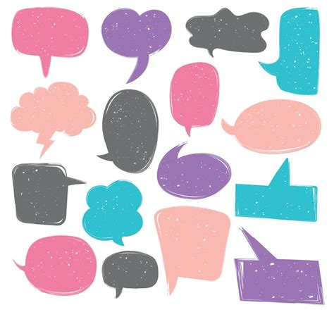 Premium Vector Cute Speech Bubble Doodle Set