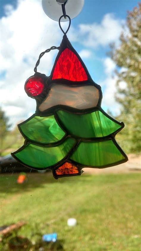 Stained Glass Christmas Tree Etsy Stained Glass Christmas Stained Glass Ornaments Stained