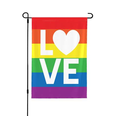 ZNDUO Lgbt Gay Love Rainbow Pattern LGBT Garden Flag Small Yard Lawn Flags For Outdoor House