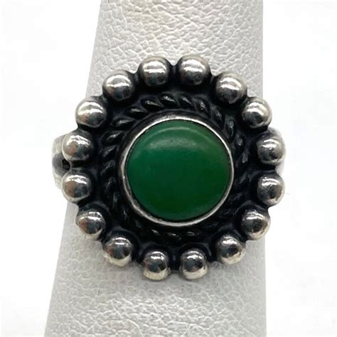 Harvey Era Green Turquoise Pinky Ring Midi Sterli Gem