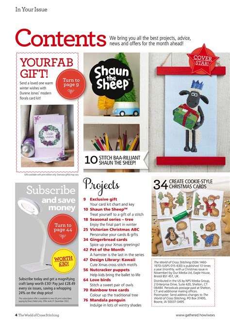 The World Of Cross Stitching Magazine Christmas Back Issue