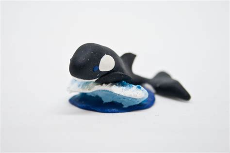 Killer Whale Polymer Clay Figurine Orca Whale 90s Fimo Etsy