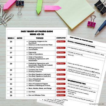 6th Grade Math Bell Ringers Warm Up Slides Editable CCSS Aligned