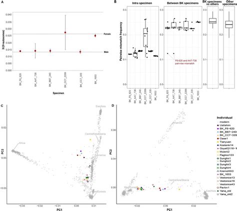 Sex Determination Pairwise Mismatch Rate Between Specimens And