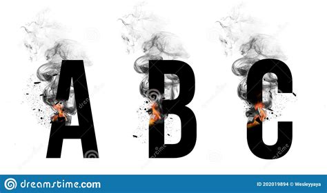 Burning Black Letters A B C Smoke Font Alphabet Breaks Down With