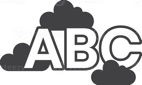 Letras Abc Flotando En La Ilustración De Las Nubes En Estilo