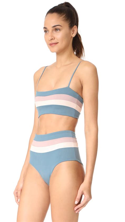 Lyst L Space Reversible Rebel Stripe Bikini Top In Blue