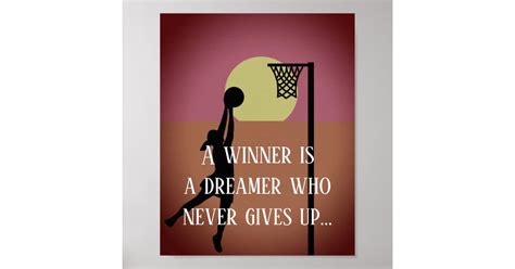 Goal Shooter Motivational Quote Netball Poster | Zazzle