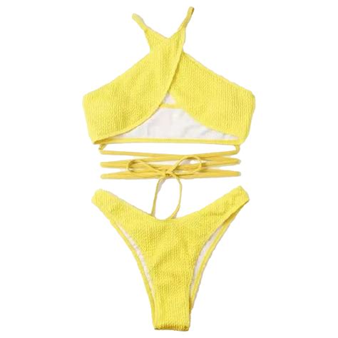Swimsuit Halter Machine Washable Bikini Set Daraz Pk