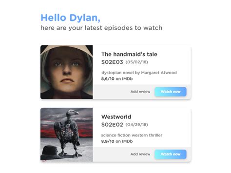 Tv Series Manager By David Hubacek On Dribbble