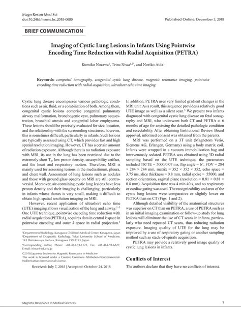 Pdf Imaging Of Cystic Lung Lesions In Infants Using Pointwise