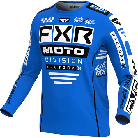 FXR MX Jersey Podium Gladiator Blau Schwarz Maciag Offroad