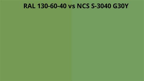 Ral 130 60 40 Vs Ncs S 3040 G30y Ral Colour Chart Uk