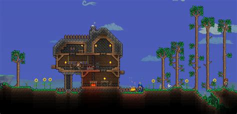 Really Easy To Build Starter House Using Just Wood And Stone Rterraria