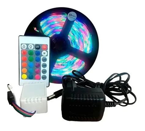 Fita Led Rgb 3528 Rolo 5 Metros 300 Leds Silicone Dupla Face Ip65 Multi