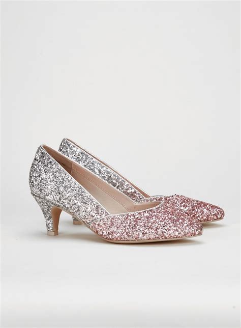 Wide Fit Silver Glitter Court Shoes Silver Evening Shoes Court Shoes