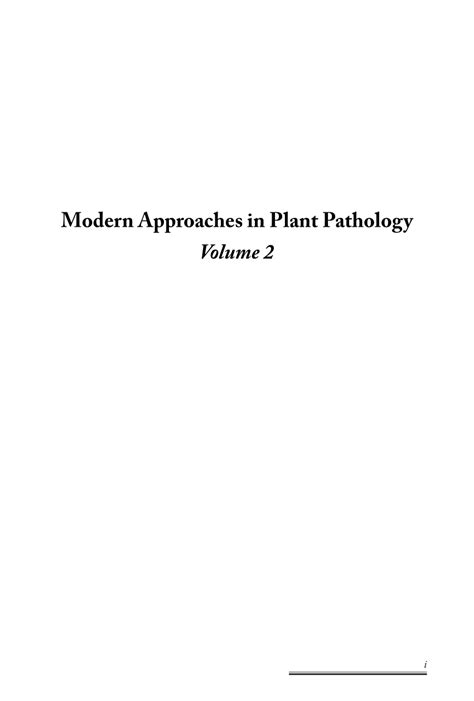 Pdf Modern Approachesin Plant Plant Pathology Vol 2 230902 132527 1