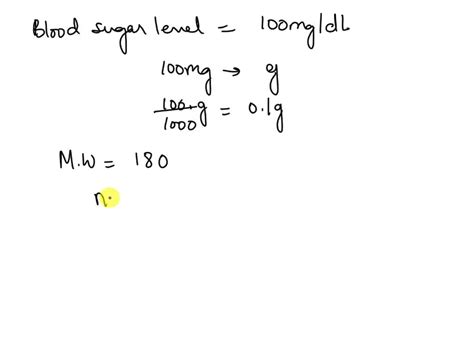 Solved Calculate The Molar Concentration Of A Blood Sugar Level Of