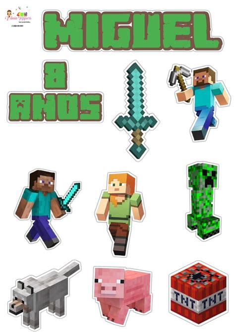 Minecraft Party Free Printable Cake Toppers Oh My Fiesta For Geeks