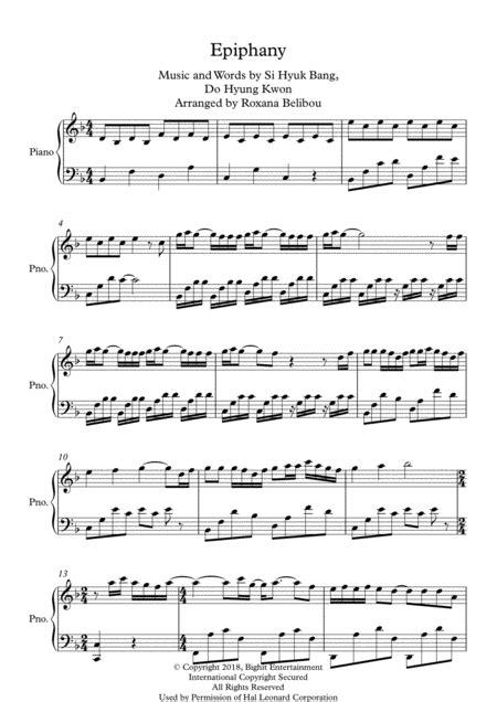 Epiphany BTS Piano By BTS - Digital Sheet Music For - Download & Print ...