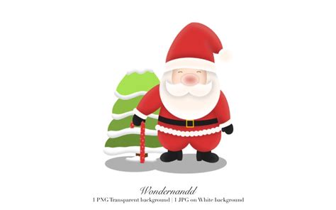 Christmas Tree Santa Clipart Graphic by Wondernandd · Creative Fabrica