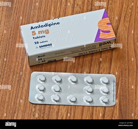 Photograph Of Pack Of Amlodipine 5mg Tablets 28 Tablets Sandoz A