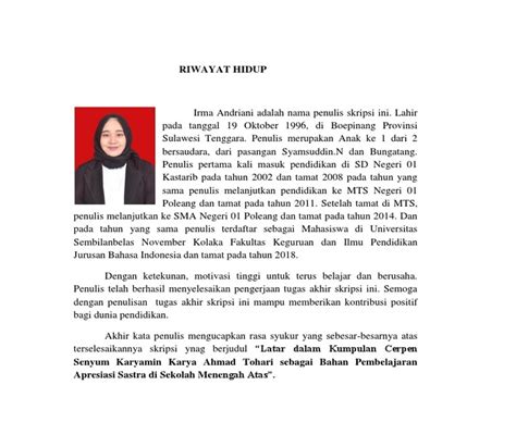 Contoh Biografi Diri Sendiri Yang Baik Dan Benar Riset