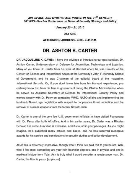 Ash Carter Final | PDF