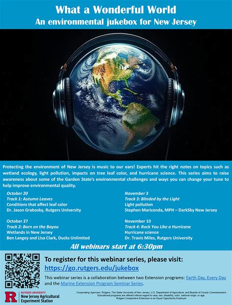 Rutgers Earth Day Every Day – Fall 2025 – Webinar Series