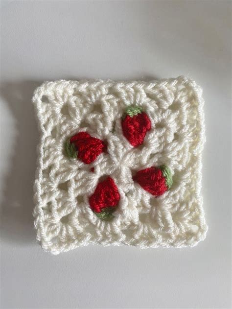 Strawberry Granny Square Crochet Square Patterns Crochet Crafts