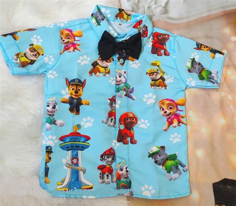 Camisa Temática Social Infantil c Gravata Patrulha Canina Elo7