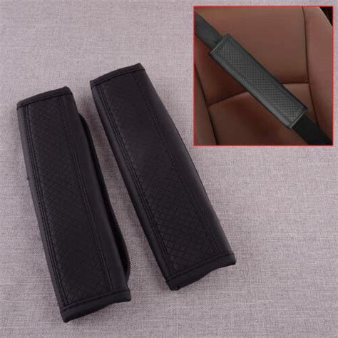 Black Car Safety Seat Belt Shoulder Pad Cover Cushion Harness Pu