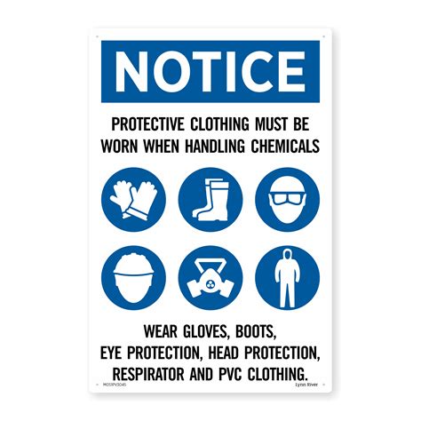 Mandatory Protective Clothing Must Be Worn When Handling Chemicals Safety Sign Safe Tradie