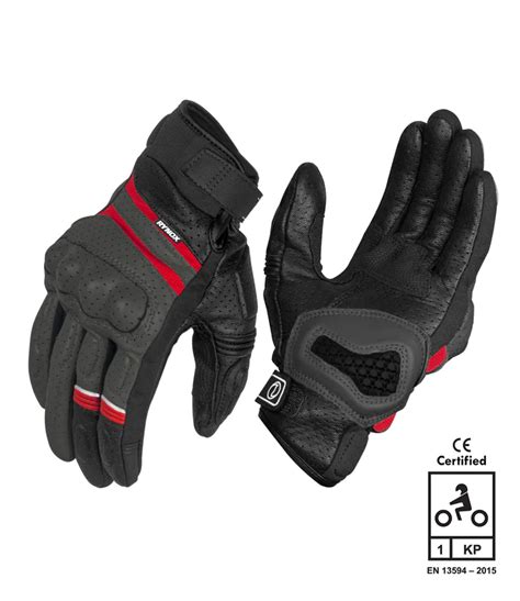 Rynox Air GT SP Gloves Grey Red Moto Wilder