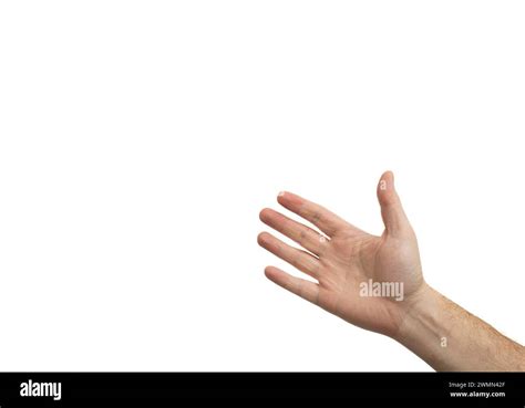 Caucasian Mans Open Right Hand Palm Isolated On White Stock Photo Alamy
