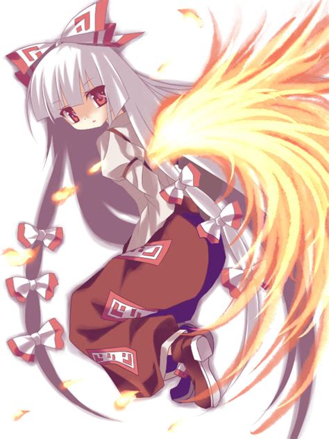 Safebooru Anju Meipurusanchi Fiery Wings Fire Fujiwara No Mokou