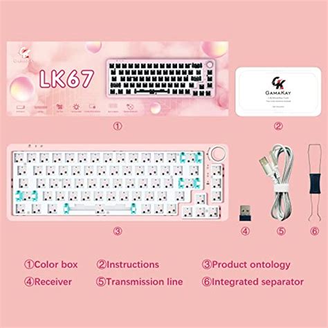 GK GAMAKAY LK67 65 RGB Modular DIY Mechanical Keyboard 67 Keys Hot Swappable 3pin 5pin Switch