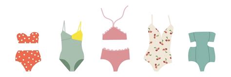 Premium Vector Colorful Female Beachwear Swimwear Lingerie Assortment