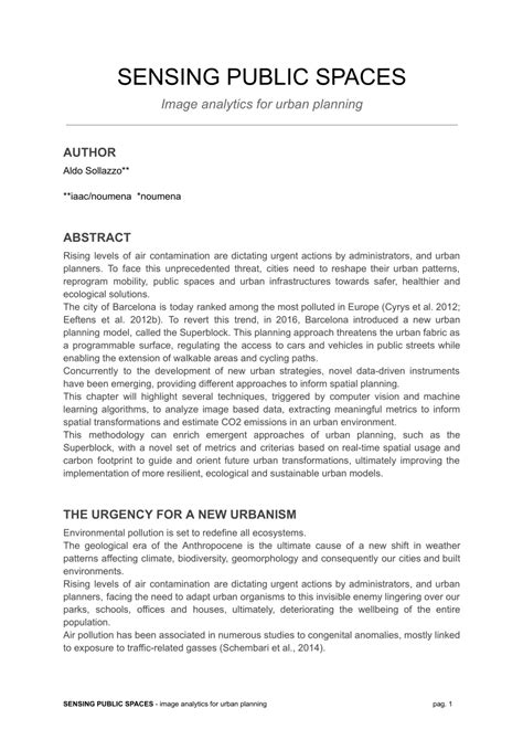 PDF Image Analytics For Urban Planning The Case Of The Barcelona