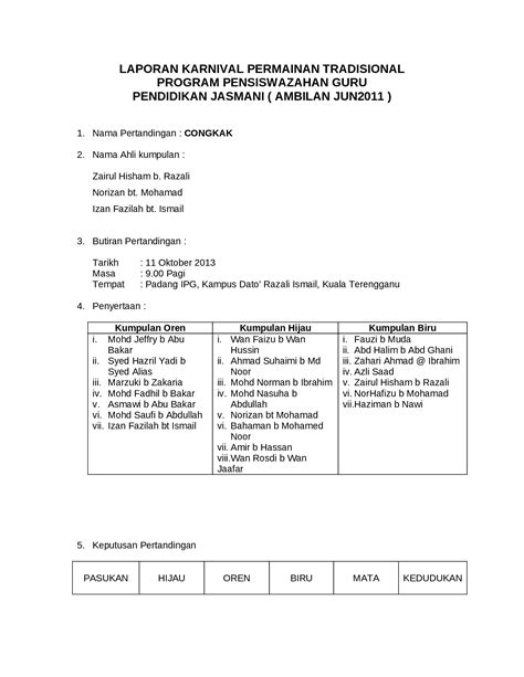 DOCX Laporan Karnival Permainan Tradisional Congkak DOKUMEN TIPS