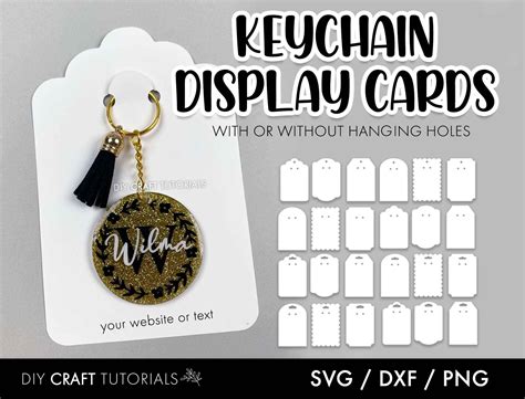 Keychain Display Card Svg Keychain Display Card Template Etsy