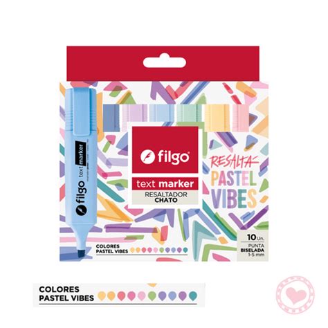 RESALTADOR FILGO TEXT MARKER X 10 PASTEL Quinque