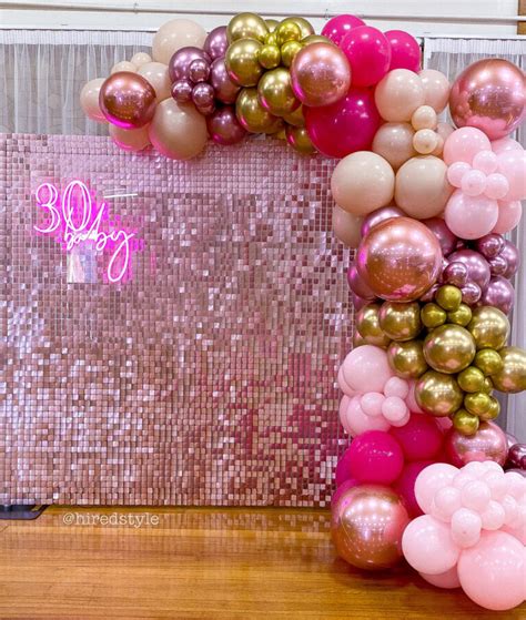 Shimmer Sequin Wall Backdrop Powder Pink Hired Style