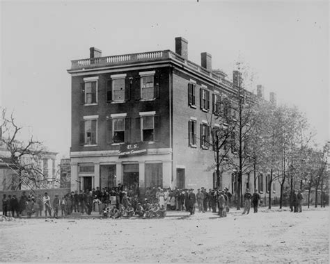 Us Sanitary Commission Building And Flag Richmond Va 1865