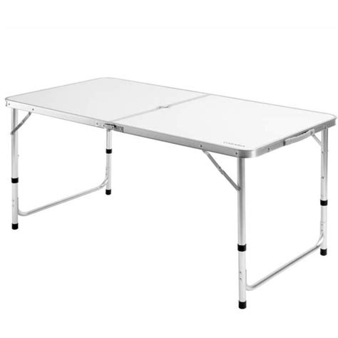 CASARIA Table de Camping Blanc Alm MDF Pliable avec poignée Transport