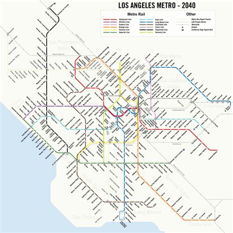 Map: A potential 2040 Los Angeles Metro subway system map | 89.3 KPCC