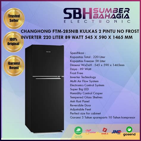 Jual Changhong Ftm Nib Kulkas Pintu No Frost Inverter Liter