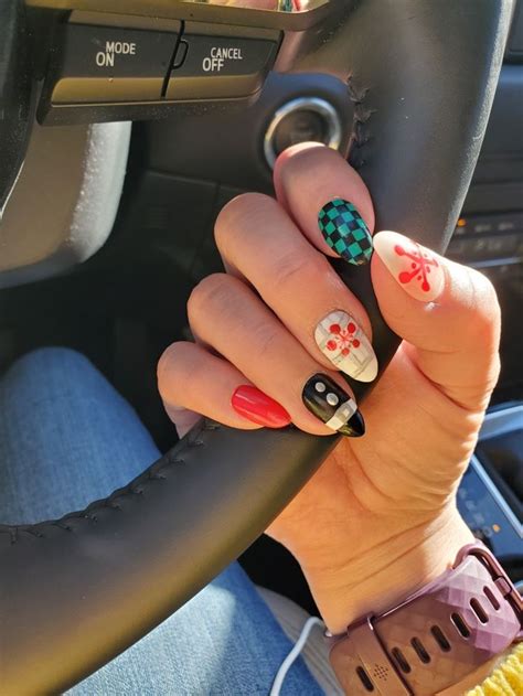 Demon Slayer Nails Anime Nails Horror Nails Kawaii Nails