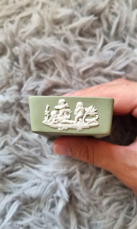 Vintage Wedgwood Jasperware Sage Green Trinket Box Women S Fashion